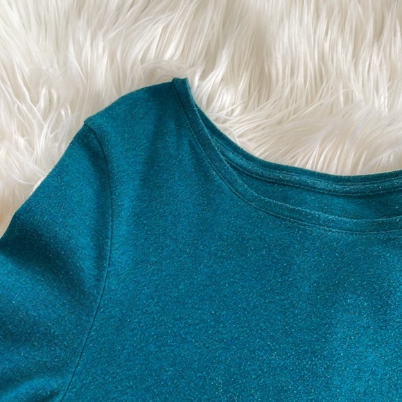 A new day target brand Aqua blue green solid long sleeve tee crew Neck sweater - Picture 5 of 17